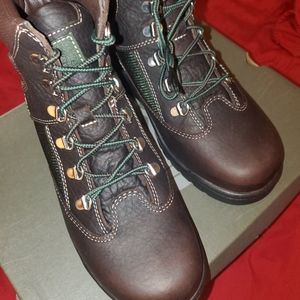 Leather timberland field boots
